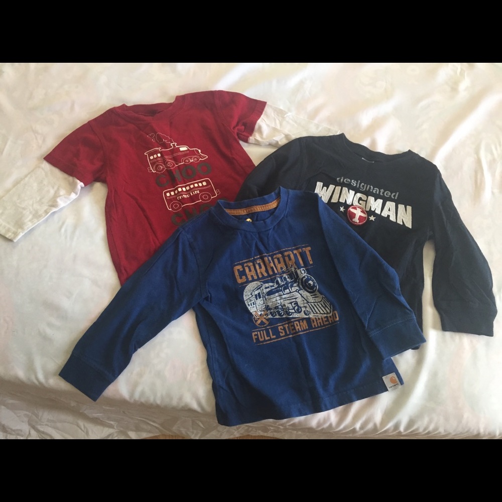 Boys 2T Lot of 3 Long Sleeve -Carhartt / Gymboree